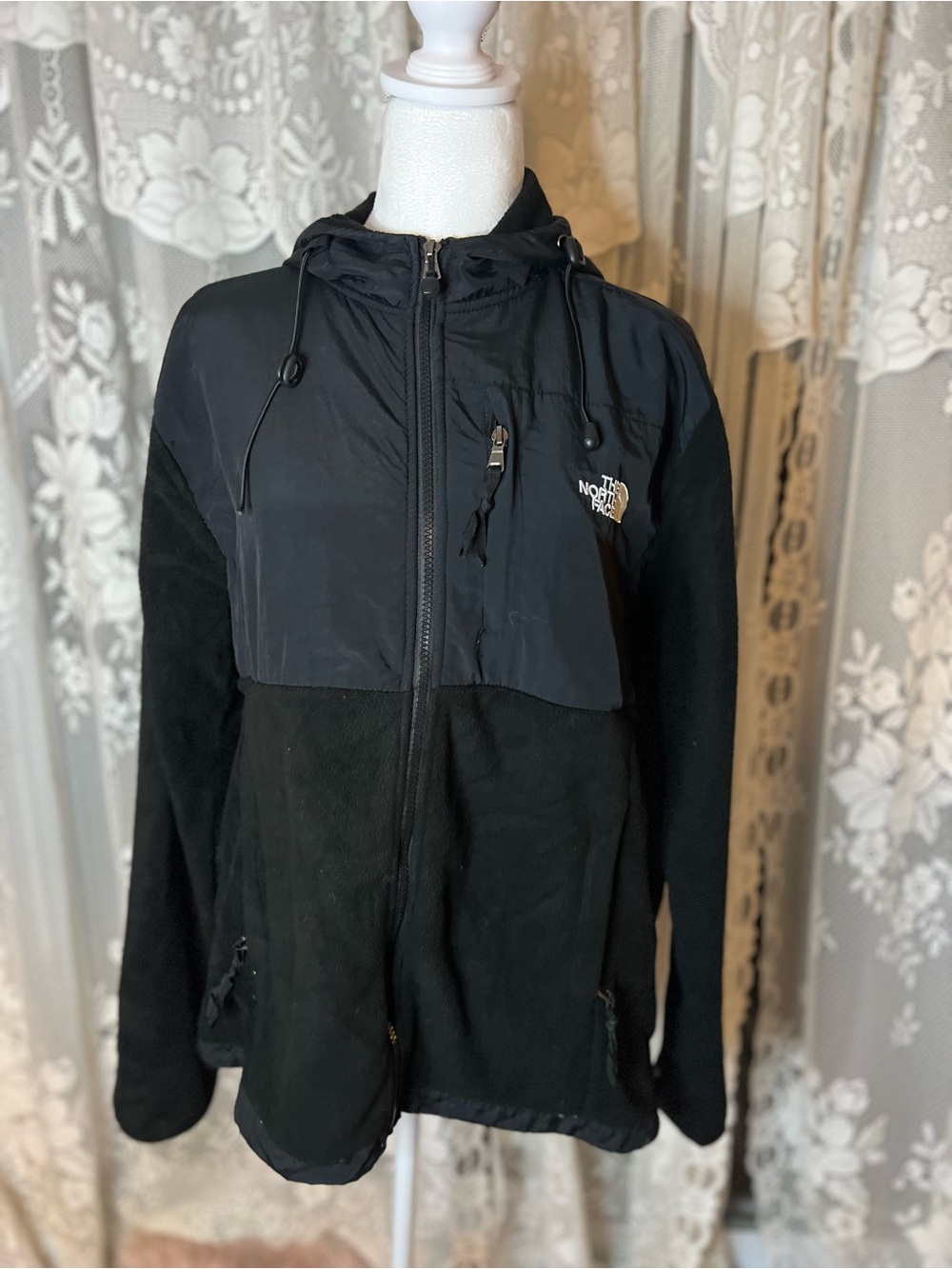 The North Face Black Hooded Hybrid Fleece Jacket XL